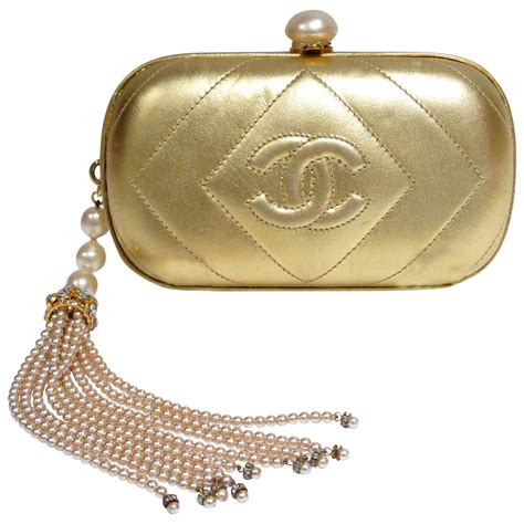 chanel gold clutch